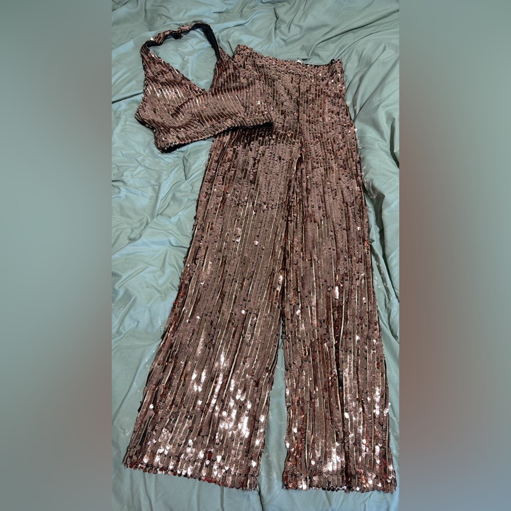 Glamorous Sequin Wide Leg Pants